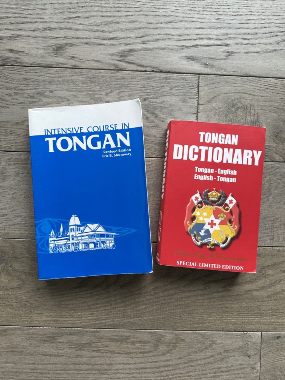 Tongan Language Books - Blue Intensive Course & Red Tongan Dictionary